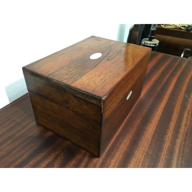 Victorian English Rosewood Gentleman’s Dressing Box With Cut Crystal Bottles & Secret Compartment, Circa 1850 For Sale - Image 4 of 10