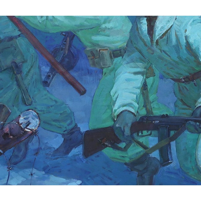 1970s Soviet Army Oil Painting, Ukrainian Artist, 1973 150-175 For Sale - Image 5 of 6