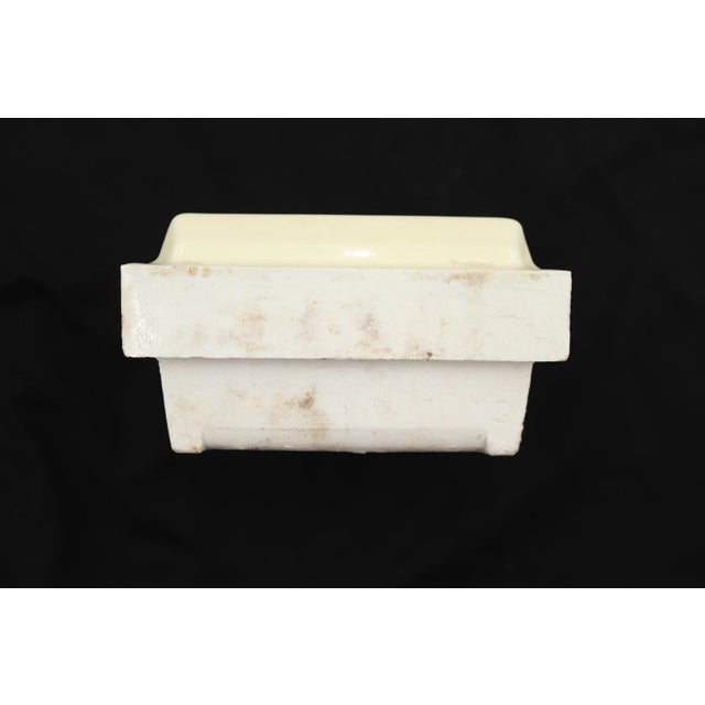 Vintage Square Yellow Ceramic Recessed Soap Dish For Sale - Image 6 of 8