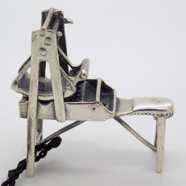 Italian Vintage Italian Handmade Genuine Sterling Silver 925 Bread Roll Machine Solid Figurine For Sale - Image 3 of 10