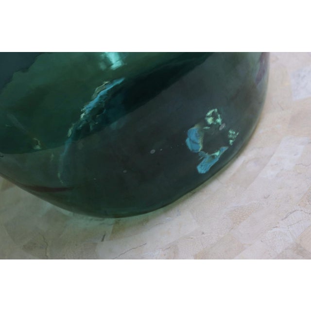 Large Vintage Teal Aqua Green French Demijohn / Carboy For Sale - Image 10 of 12