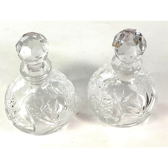 American Early 20th Century American Brilliant Period-(Abp))-Small Liquor Decanters,/Perfumes - a Pair For Sale - Image 3 of 7