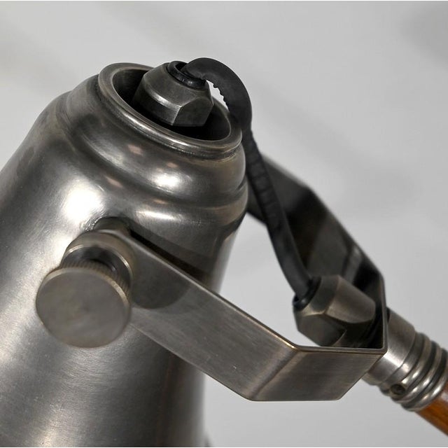 Adjustable Arm Table Lamp in Metal and Wood, 1920s For Sale - Image 13 of 18