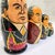 Vintage Russian Political Nesting Dolls, Hand-Painted Moscow 1991, Set of 5 For Sale - Image 4 of 12