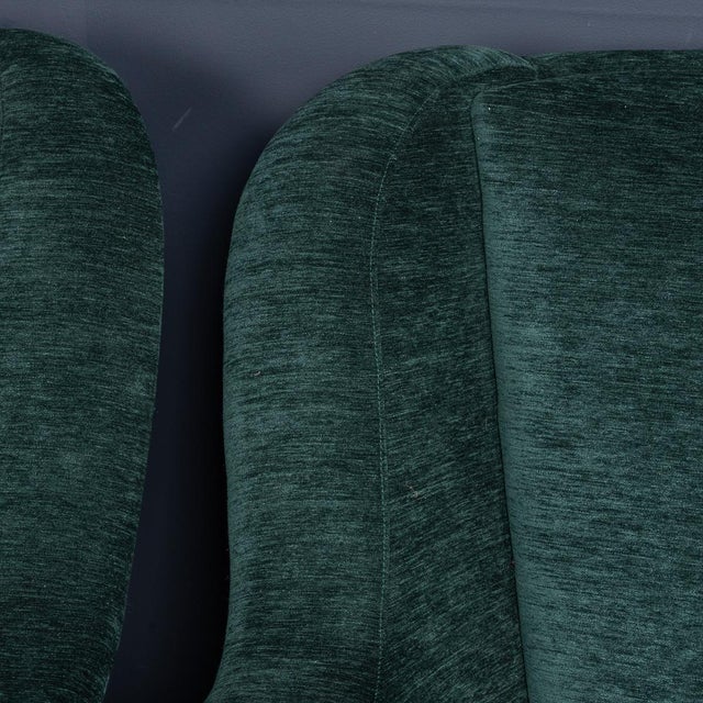 Mid-Century Italian Green Fabric & Brass Armchairs, 1950s, Set of 2 For Sale - Image 13 of 18