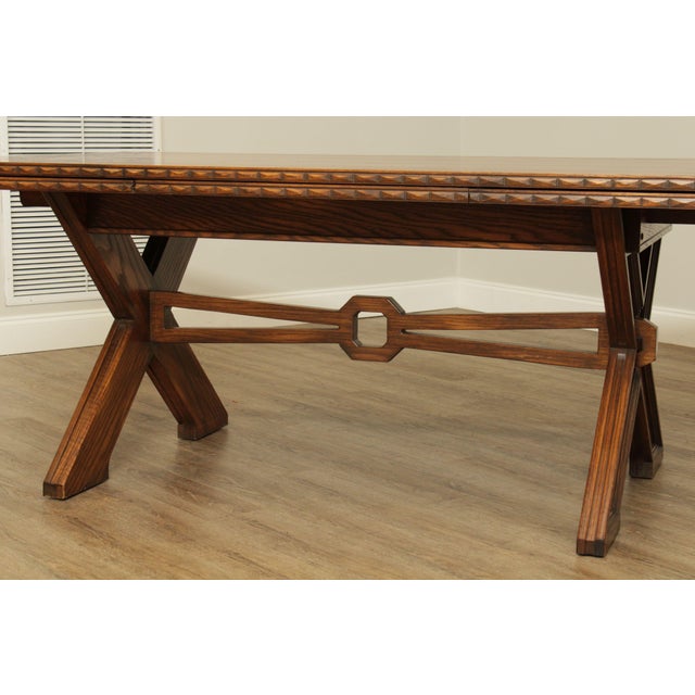 Romweber Viking Oak X Trestle Base Refectory Dining Table Chairish