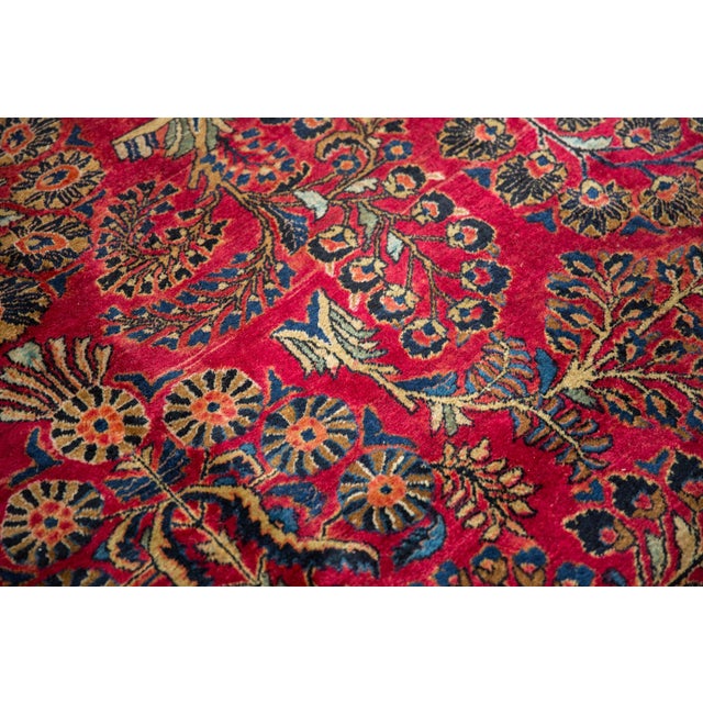 1940s Vintage Persian American Sarouk Floral Wool Carpet For Sale In New York - Image 6 of 12