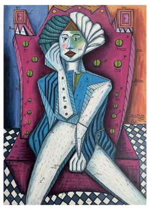 Mario D'altilia, Woman in an Armchair, 2020, Oil on Canvas