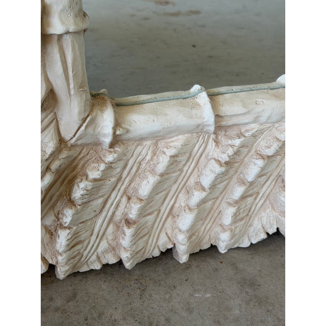 Serge Roche Vintage Monumental Sculptural Regency Palm Frond Faux Bamboo Wall Mirror For Sale - Image 4 of 12