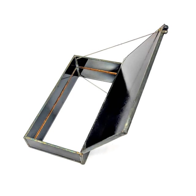 Abstract 1993 Artist Signed Mixed Media Glass, Silver and Paper Jewelry Box For Sale - Image 3 of 9