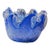 Vintage Italian Blue and Clear Art Glass Bowl White Cristal Made in Italy For Sale
