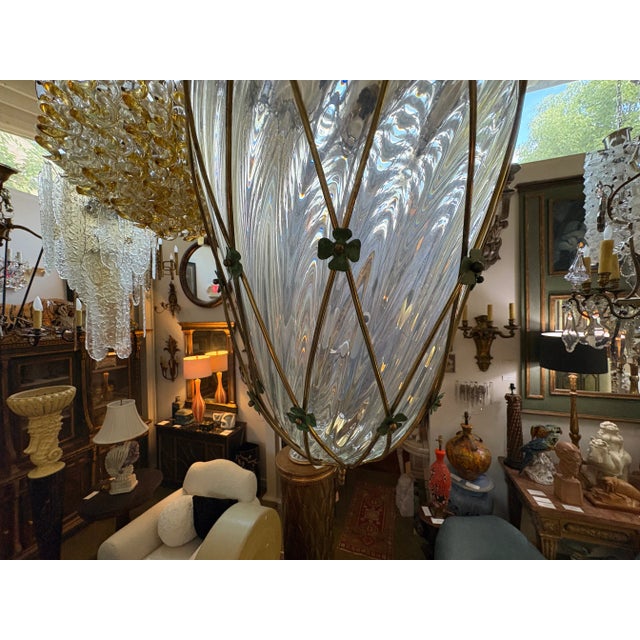 Fontana Arte 1960s Italian Bronze and Glass Lantern For Sale - Image 4 of 11