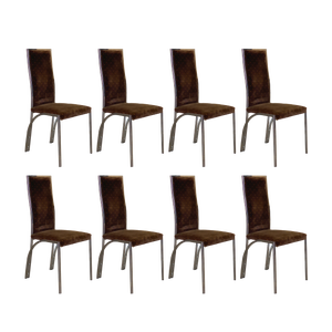 Steel Dining Chairs, 1970s, Set of 8