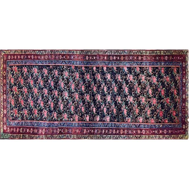 Exquisite Antique Persian Kurdish Bijar Halvayi Carpet - A Timeless Work of Art Step into a world of captivating beauty...