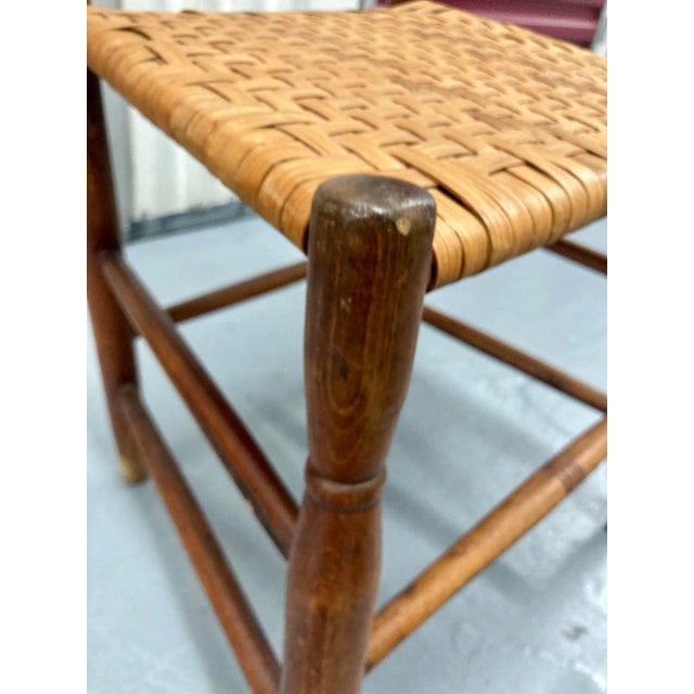 Antique Danish Rustic Shaker Style Woven Seat Chair For Sale In New York - Image 6 of 10