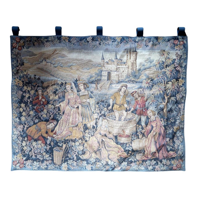 1960s, Vintage French Tapestry Wall Hanging by Marc Waymel, 3' X 3.8' For Sale