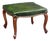 French Ottoman or Stool of Emerald Green Leather on Cabriole Legs For Sale