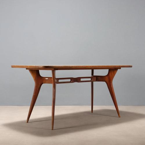 Wood Vintage Dining Table in Beech and Glass, Italy, 1950s-1960s For Sale - Image 7 of 8