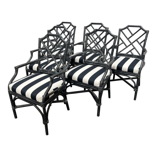 Palecek Pavilion Striped Dining Chairs, Set of Six Chairish