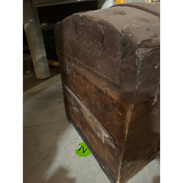 Vintage Wooden Chest With Latches- Condition Issues For Sale - Image 4 of 7