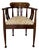 Vintage Cheraton Style Inlaid Mahogany Accent Chair with new designer upholstery For Sale