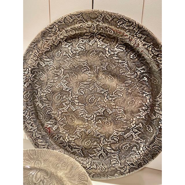 2010s 2019 South African Handmade Black and Tan Dinner Plates and Large Platter From WonkiWare - 13 Pieces For Sale - Image 5 of 11