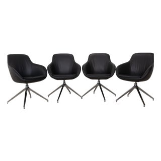 Leather Dining Chairs in Brown and Grey from Signet Mailo, Set of 4 For Sale