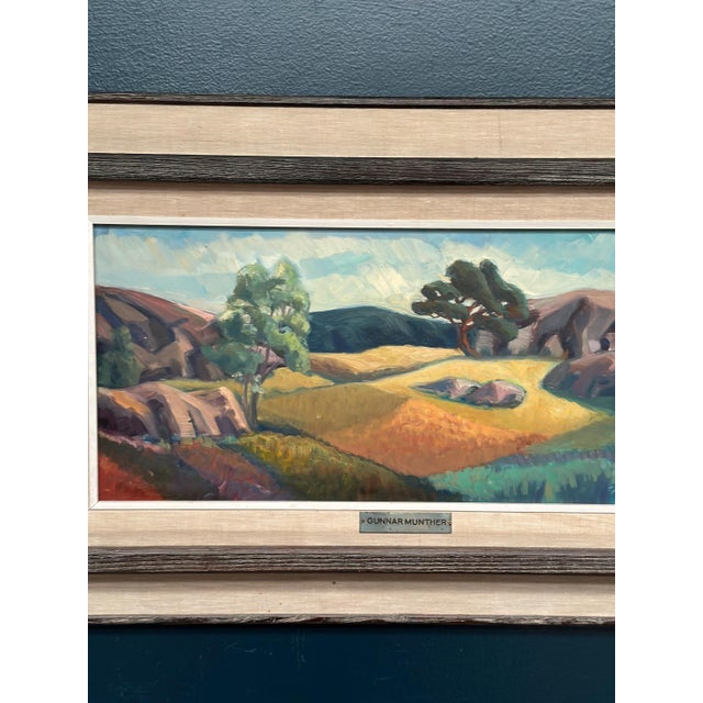 Gunnar Munther, Landscape, 1950s, Oil on Panel, Framed For Sale - Image 4 of 18
