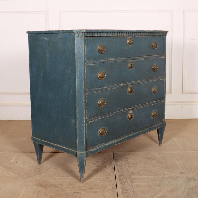 Wood Swedish Painted Oak Commode For Sale - Image 7 of 9