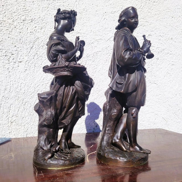 Couple of Gallant Lovers, 19th Century, Bronze, Set of 2 For Sale - Image 16 of 18