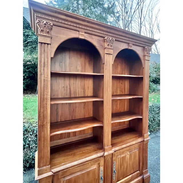 Traditional Ethan Allen Double Arch Legacy Bookcase For Sale - Image 3 of 9