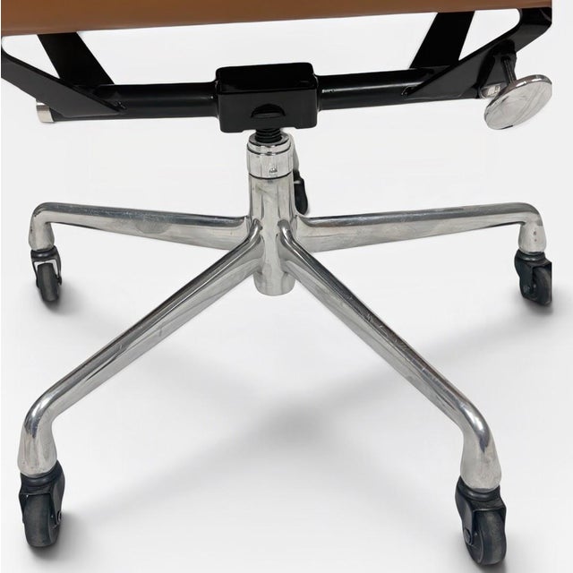 Metal Herman Miller Eames Aluminum Group Soft Pad Management Chair - Caramel Brown Leather For Sale - Image 7 of 11
