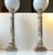 A pair of matching Art Deco revival Onyx Art Table Lamps. The shape resembles architectural columns. This type on onyx...
