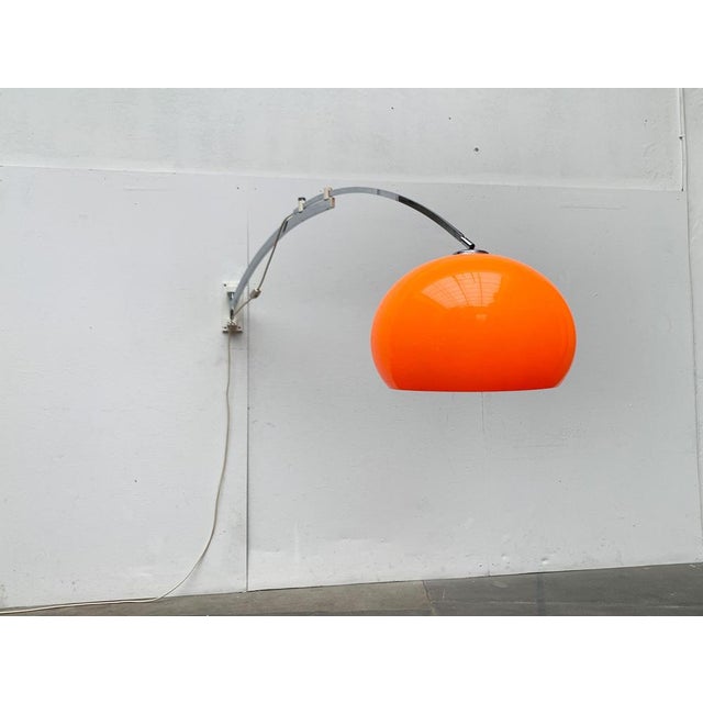 Ivory Mid-Century Space Age Extendable Arc Wall Lamp, 1960s For Sale - Image 8 of 18