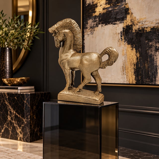 Bronze Jaru California Ceramic Greek Revival Roman Stallion Horse Sculpture Circa 1970s For Sale - Image 8 of 11