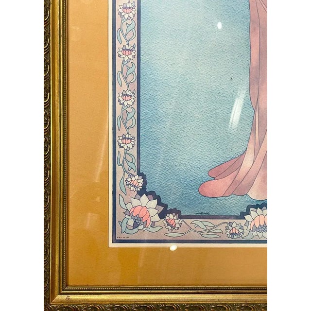 Art Nouveau Style Print Elegant Woman in the Forest For Sale In New York - Image 6 of 12
