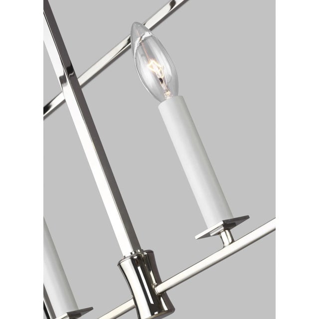 Transitional Chapman & Myers by Visual Comfort Studio Southold Linear Lantern, Silver For Sale - Image 3 of 4