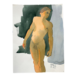 Original Male Nude Watercolor Painting by Jon Hall 2003