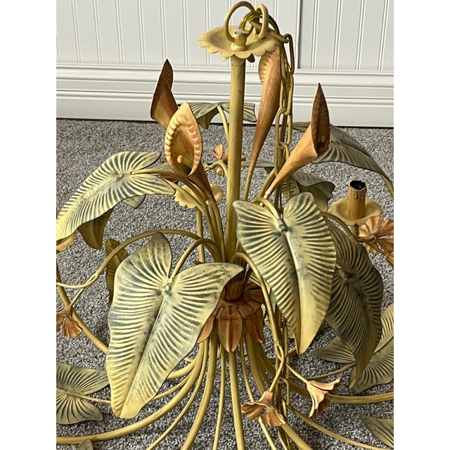 Mid 20th Century Hollywood Regency Calla Lily Flower Chandelier For Sale - Image 6 of 7