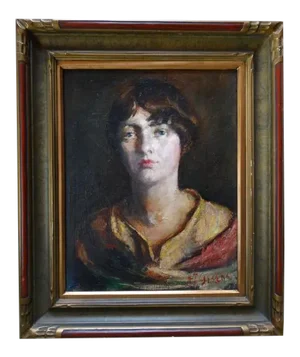 Early 20th Century A.j. Greene “Portrait of a Young Girl”