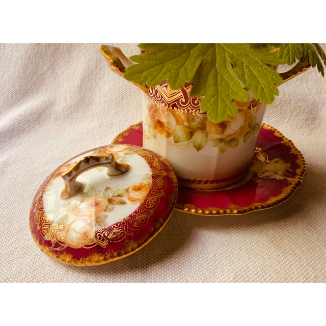 Antique Limoges Elite Works Porcelain Covered Condensed Milk Holder For Sale - Image 4 of 13