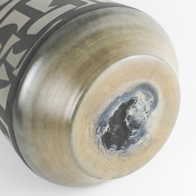 Mid-Century Modernist Acid-Etched Glass Vase, France, 1970 For Sale - Image 14 of 14