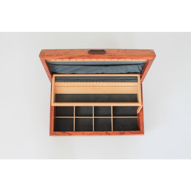 Late 20th Century Vintage Handmade Inlaid Marquetry Wood Jewelry Box For Sale - Image 5 of 15