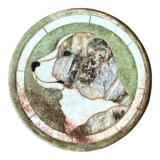 Vintage Bono Inlay Dog Plaque For Sale