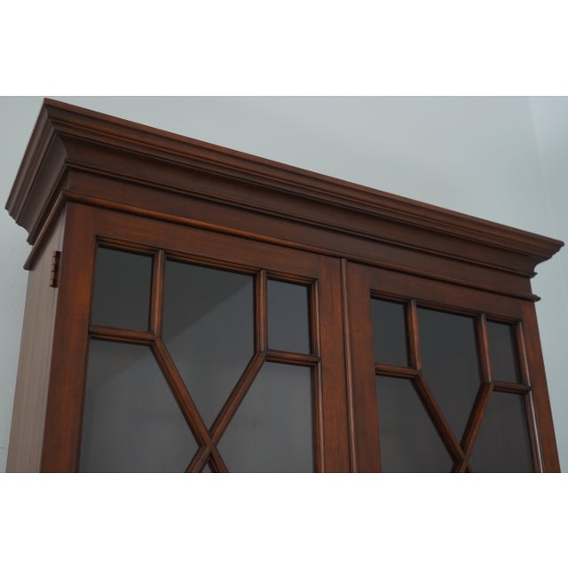 1980s Henkel Harris Cherry Secretary Desk W. Bookcase Top For Sale - Image 16 of 18