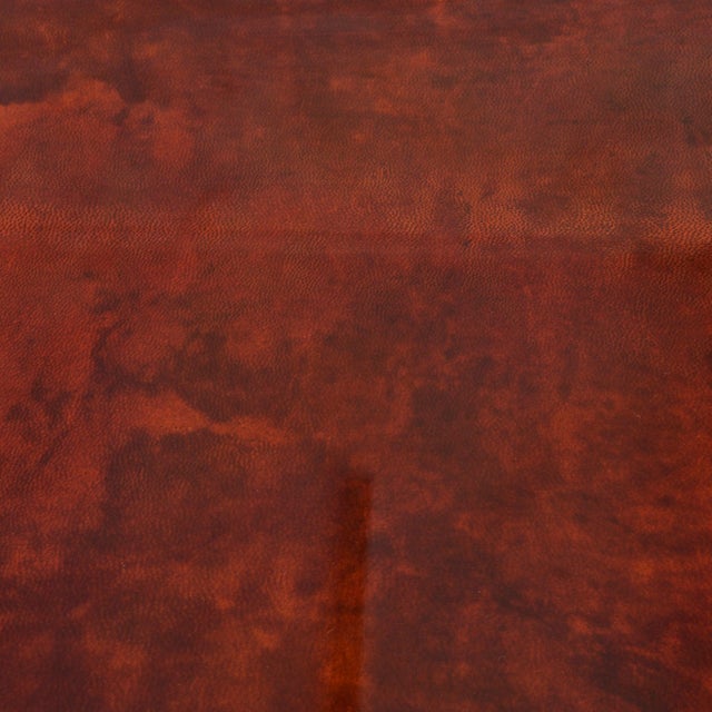 1990s 1990s Italian Convex Sideboard in Lacquered Tobacco Goatskin Attributed to Aldo Tura For Sale - Image 5 of 11