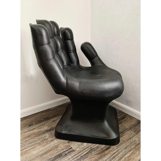 1960’s Vintage Rmi Black Plastic Hand Chair Chairish