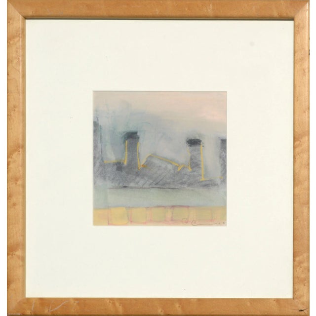 Paper 650 Chris Cacciotti "Chimneys at Dusk" Abstract Landscape 1991 For Sale - Image 7 of 7