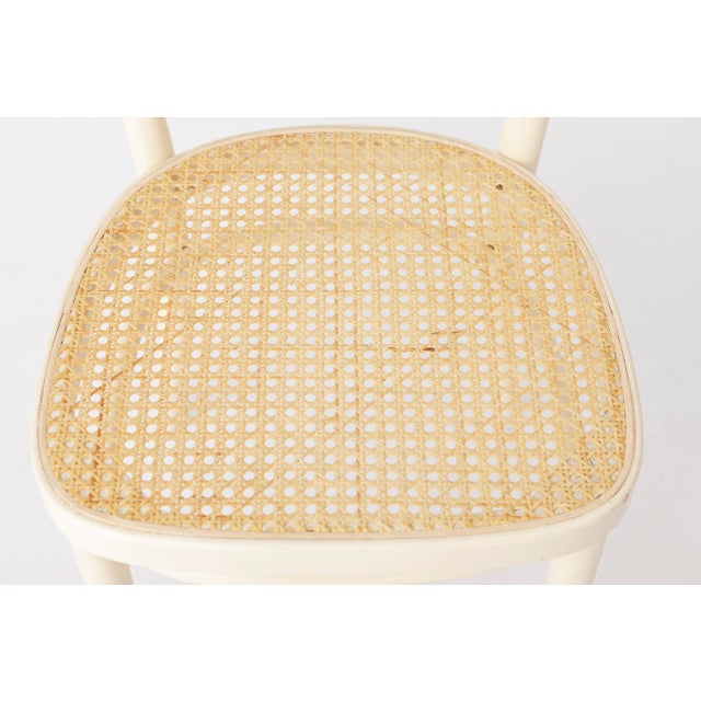 White Mid-Century Chair in Beech Bentwood and Vienna Cane the style of Thonet, 1960s For Sale - Image 8 of 13