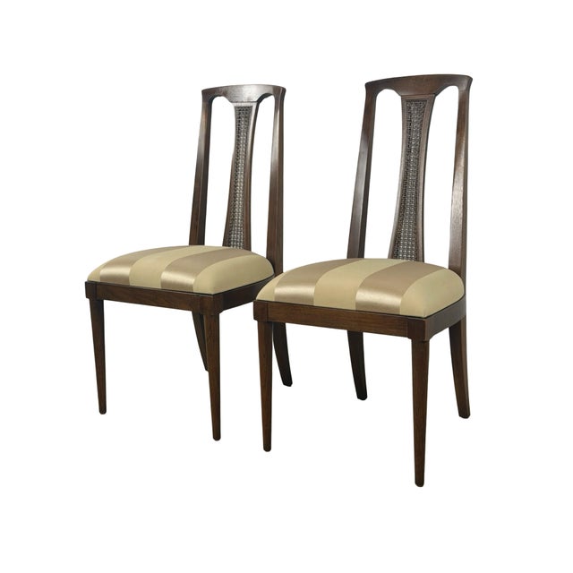 RWAY Pair of Vintage Mid-Century Modern High-Back Cane Dining Chairs, Stamped Denmark For Sale - Image 4 of 18